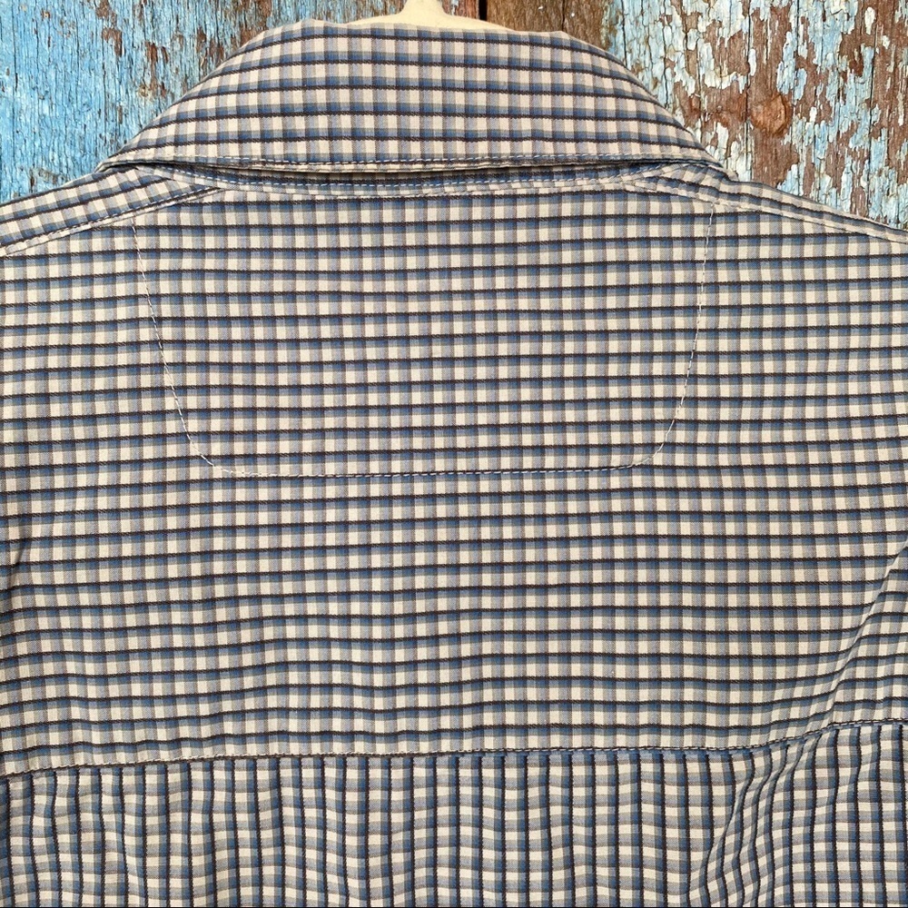 Columbia Blue Checked Long Sleeve Button Down Top - Picture 7 of 7